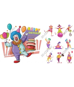  Colourful clown on birthday