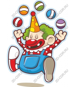 Happy clown juggling