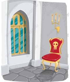 Gothic chair-skull