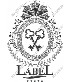  Elegant vintage label with keys