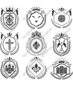 Exquisite heraldic set