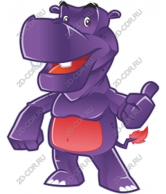 Playful character Purple Hippo