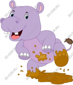  Happy Hippo in the mud