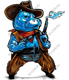  Fancy hippopotamus cowboy