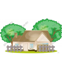  Cozy house with green trees