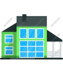  Bright green house