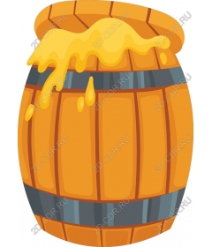  Bright wooden barrel
