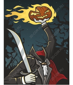 Mysterious fire pumpkin