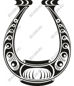Stylized black and white horseshoe