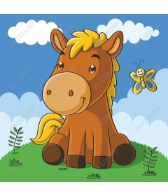 Playful cartoon-horse
