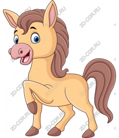 Playful cartoon-horse
