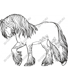  Величественная лошадь Line Art