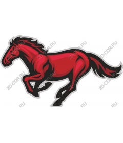 Vibrant red running horse