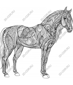 Intricate horse drawing