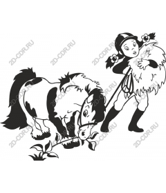 Playful pony and the gardener