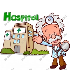 Friendly doctor and hospital