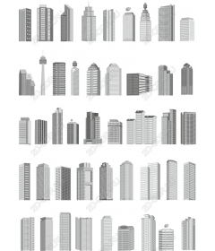 Комплект небоскребов - 36 городских s