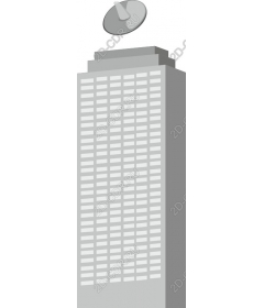 Современный небоскреб со спутниковой антенной
