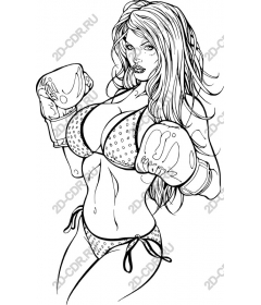 Dynamic female boxer