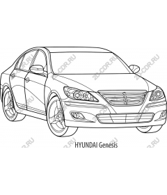  Hyundai Genesis Line Art