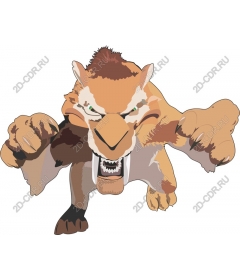  Ferocious saber-toothed tiger