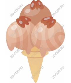 Triple scoop of ice cream in a cone