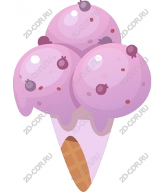 Bizarre horn with a triple scoop of ice cream