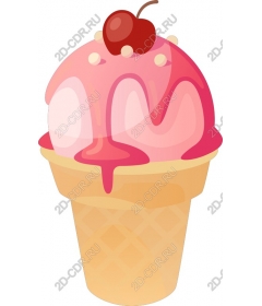  Delicious pink ice cream cone
