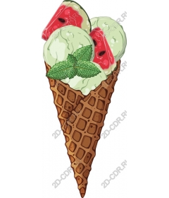  Watermelon-mint ice cream cone