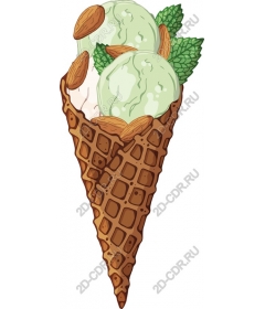  Mint-almond ice cream cones