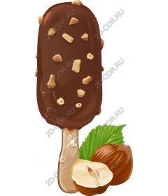 Tile ice cream covered in chocolate