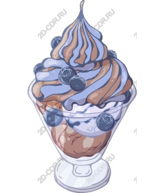 Frozen yogurt with blueberries and chocolate