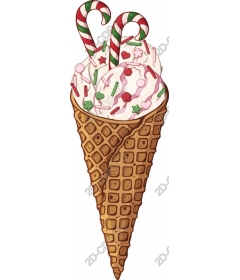 Holiday ice cream cone in the form of a Lollipop