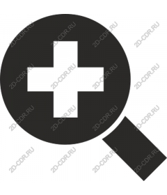  A magnifying glass with the symbol of the cross