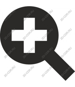  A magnifying glass with a plus sign