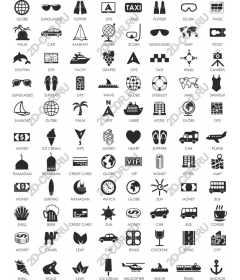  A package of icons "Travel &amp; leisure"