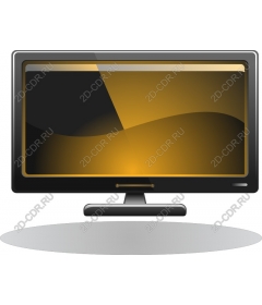 Sleek black TV works