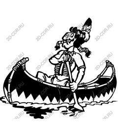 The paddler in a canoe