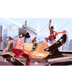 Dynamic skateboarders