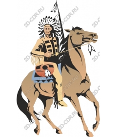 Native American warrior on horseback