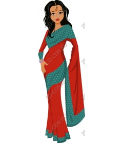  Elegant woman in traditional Sari