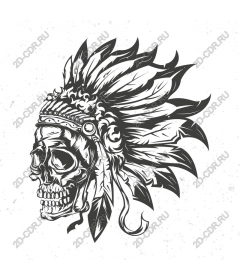 Tribal skull with headdress