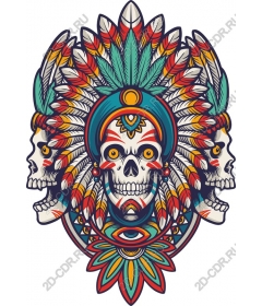  Bright headdress in the shape of a skull