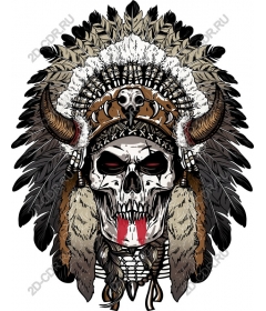 Headdress in the form of ferocious skull