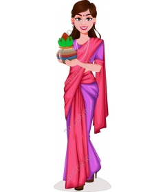 Traditional joy — women in cultural outfit