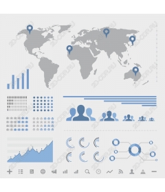  Карта мира с элементами визуализации данных