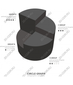 Шаблон инфографики 3D-круговой диаграммы