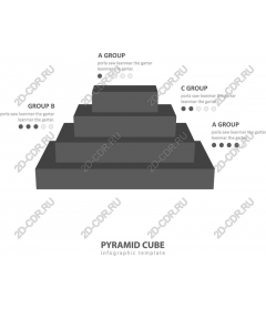 Шаблон инфографики «Пирамида-куб»