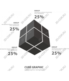 Шаблон графической инфографики куба