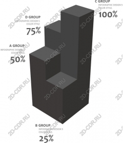  3D инфографическая столбчатая диаграмма